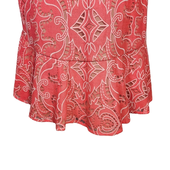 BCBG MaxAzria "Chrystal" Flounce Hem Lace Dress, Pink Coral, Size 0, NWOT - Picture 16 of 16